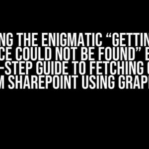 Solving the Enigmatic “Getting The Resource Could Not Be Found” Error: A Step-by-Step Guide to Fetching Content from SharePoint using Graph API